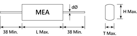 Metallized Polyester Film Capacitors MEA Drawing