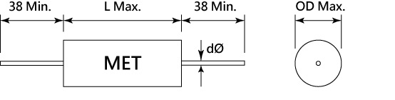 Metallized Polyester Film Capacitors MET Drawing